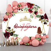 Rot Blume Rock Glücklich Geburtstag Runden Hintergrund Für Mädchen